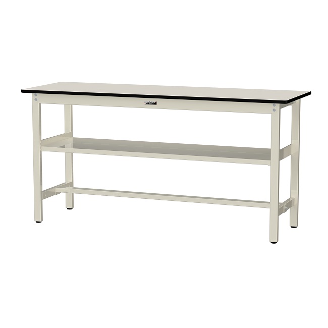 【直送品】 山金工業 ワークテーブル500シリーズ 固定式 中間全面棚板付 SJRH-1860S2-II 【大型】