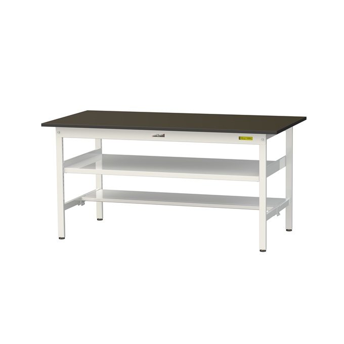 【直送品】 山金工業 実験台 指紋レスメラミン天板 中間棚板付 H740 SLM-1575TF-BRW 【大型】
