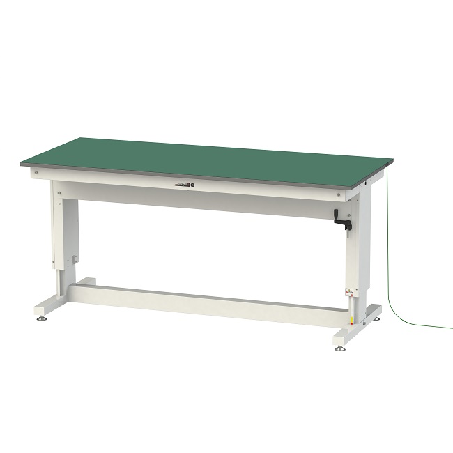 【ポイント5倍】【直送品】 山金工業 ワークテーブル昇降タイプ 導電性ゴムマット貼りタイプ SSPE-1875A-WW 【大型】