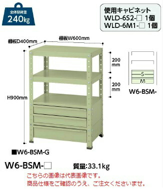 【ポイント10倍】【直送品】 山金工業 ワゴン W6-BSM-IV 【大型】