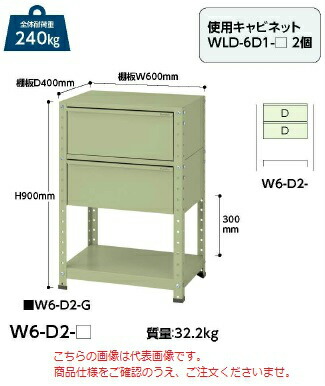 直送品】 山金工業 ワゴン W6-D2-IV 【大型】 : yama-w6-d2-iv : 道具