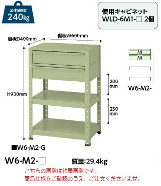 ポイント5倍】【直送品】 山金工業 ワゴン W6-M2-IV 【大型】 : p5