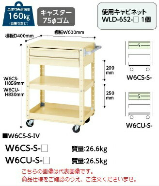 【ポイント10倍】【直送品】 山金工業 スペシャルワゴン W6CS-S-G 【法人向け、個人宅配送不可】 【大型】