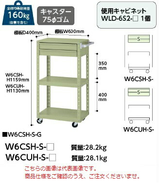 【ポイント10倍】【直送品】 山金工業 スペシャルワゴン W6CUH-S-G 【法人向け、個人宅配送不可】 【大型】