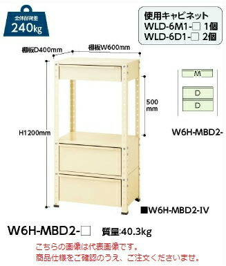 【ポイント10倍】【直送品】 山金工業 ワゴン W6H-MBD2-G 【法人向け、個人宅配送不可】 【大型】