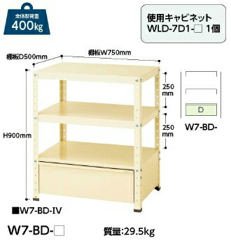 【ポイント10倍】【直送品】 山金工業 ワゴン W7-BD-IV 【法人向け、個人宅配送不可】 【大型】