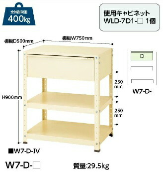 【ポイント10倍】【直送品】 山金工業 ワゴン W7-D-IV 【法人向け、個人宅配送不可】 【大型】