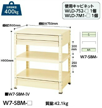 【ポイント5倍】【直送品】 山金工業 ワゴン W7-SBM-IV 【法人向け、個人宅配送不可】 【大型】