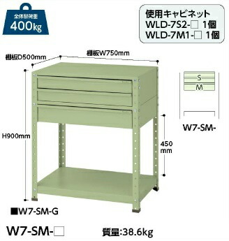 【直送品】 山金工業 ワゴン W7-SM-G 【大型】