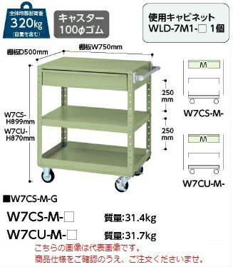 【ポイント5倍】【直送品】 山金工業 スペシャルワゴン W7CU-M-G 【法人向け、個人宅配送不可】 【大型】