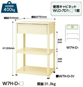 【ポイント10倍】【直送品】 山金工業 ワゴン W7H-D-IV 【大型】