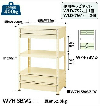 ポイント10倍】【直送品】 山金工業 ワゴン W7H-SBM2-IV 【大型