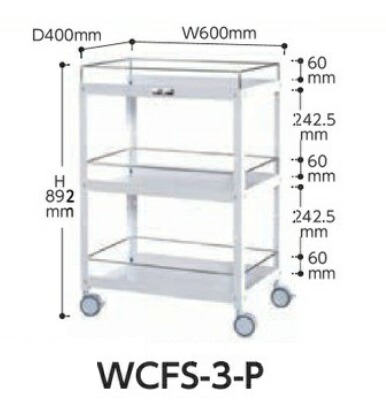 【ポイント5倍】【直送品】 山金工業 コンビニワゴン (双輪キャスター) WCFS-3-P 【大型】