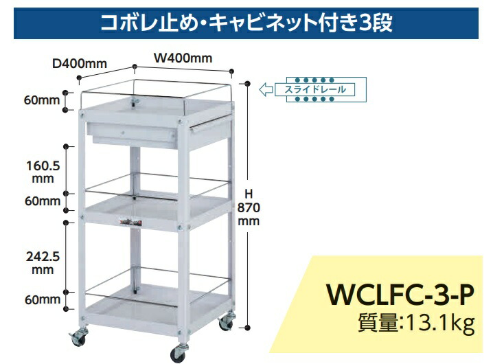 【ポイント5倍】【直送品】 山金工業 コンビニワゴン WCLFC-3-P 【大型】