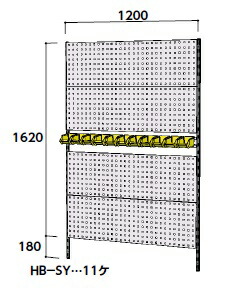 直送品】 山金工業 壁紙ハンガーパネルシステム 間口1200mm 単体 WH