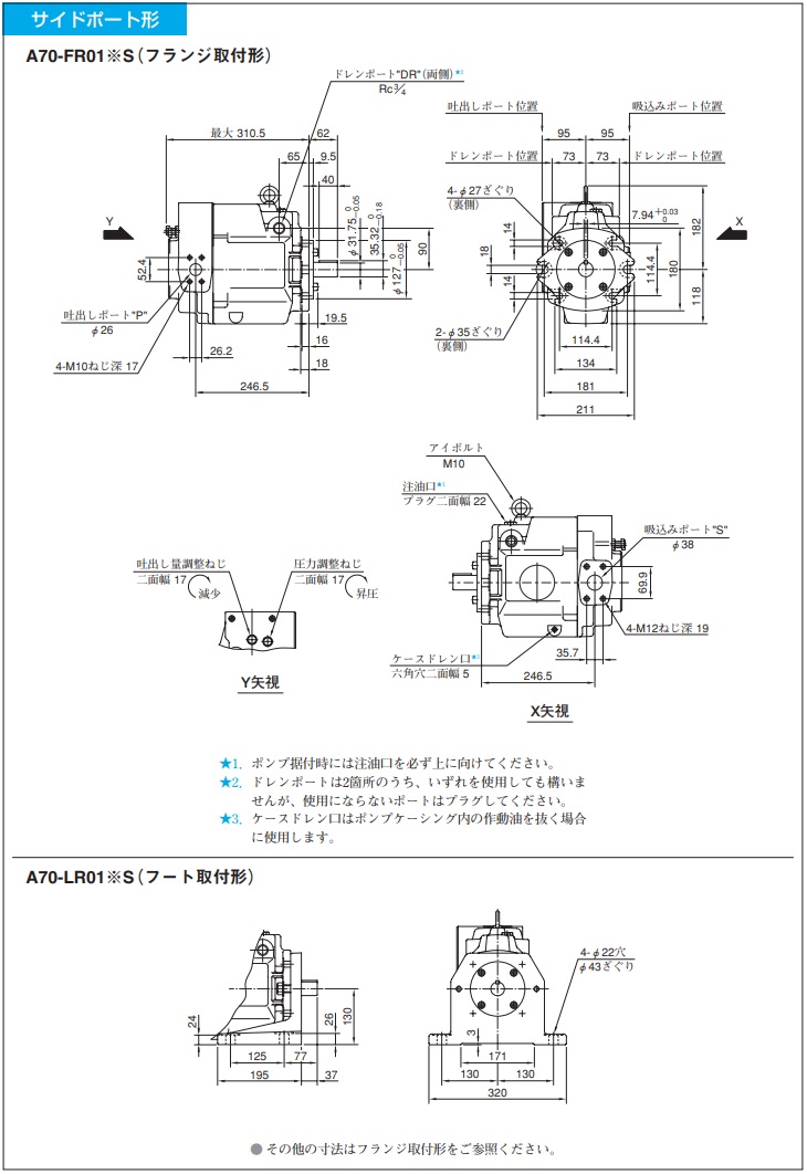 直送品】 油研工業 可変ピストンポンプ A70-FR01HS-60 【大型