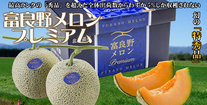 予約】大サイズ 富良野メロンプレミアム【特秀品】 1玉2kg以上 2