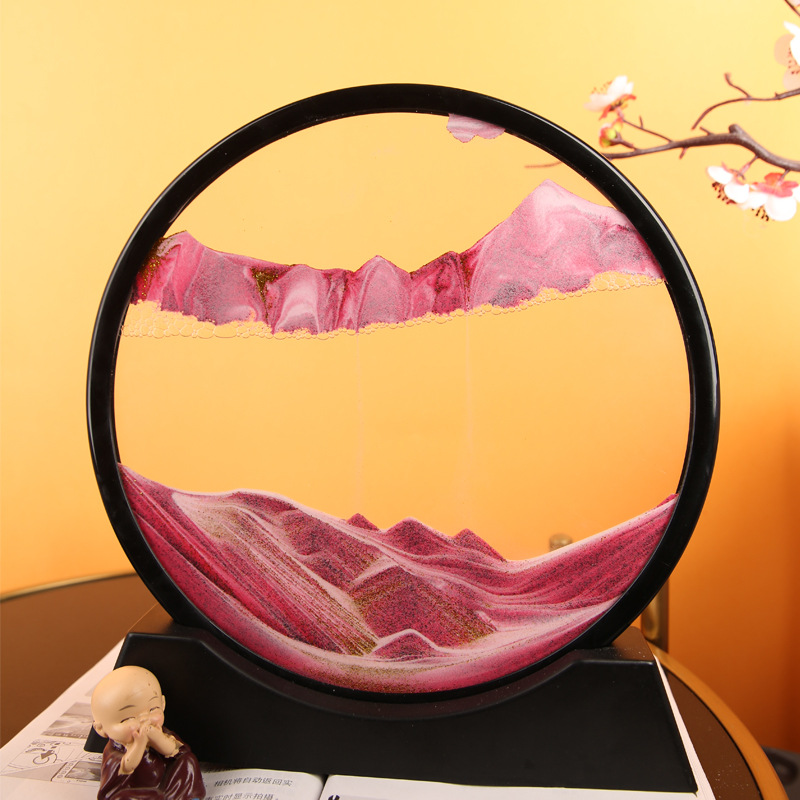 砂絵 7inch 透明 円型 サンドピクチャー 砂のアート 砂時計 サンド