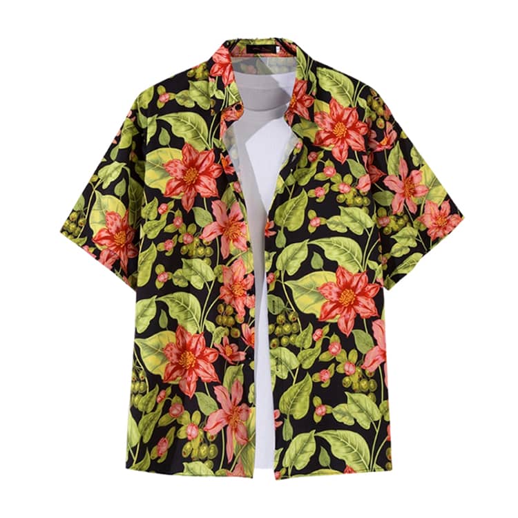 ★美品★フェンディ　半袖シャツ　ズッカ柄　38 アロハシャツ　リゾート 夏 シャツ 花柄シャツ 半袖 キレイめ アロハシャツ ボタニカル 半袖
