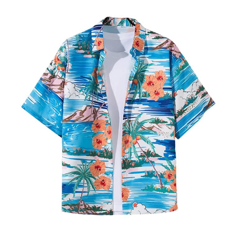 夏 シャツ 花柄シャツ 半袖 キレイめ アロハシャツ ボタニカル 半袖
