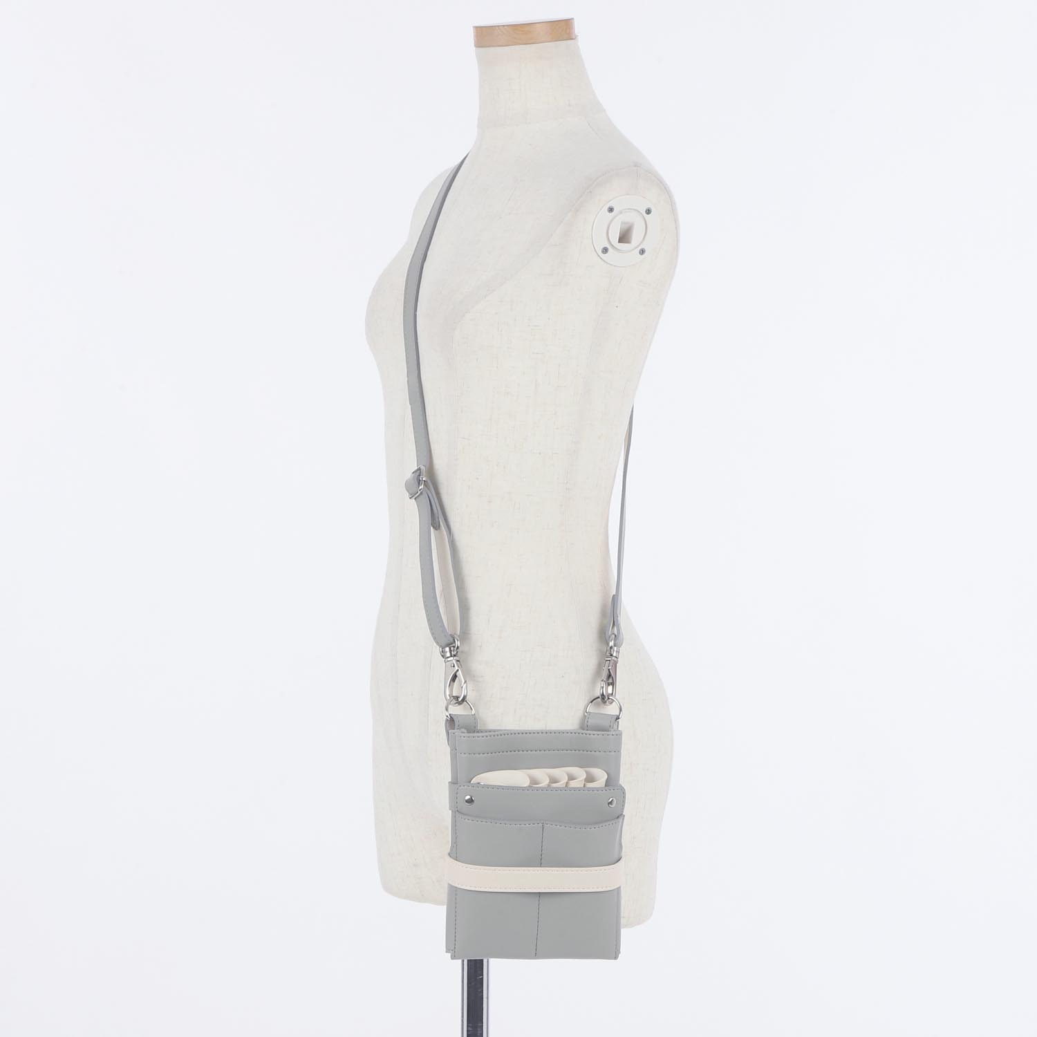 DEEDS シザーケース 美容師 ヴェネチア no.398 ライトグレー×アイボリー 0〜5丁入  国内シザーケース専門メーカー 理容師 トリマー グレー 灰色 白 ホワイト |  | 04