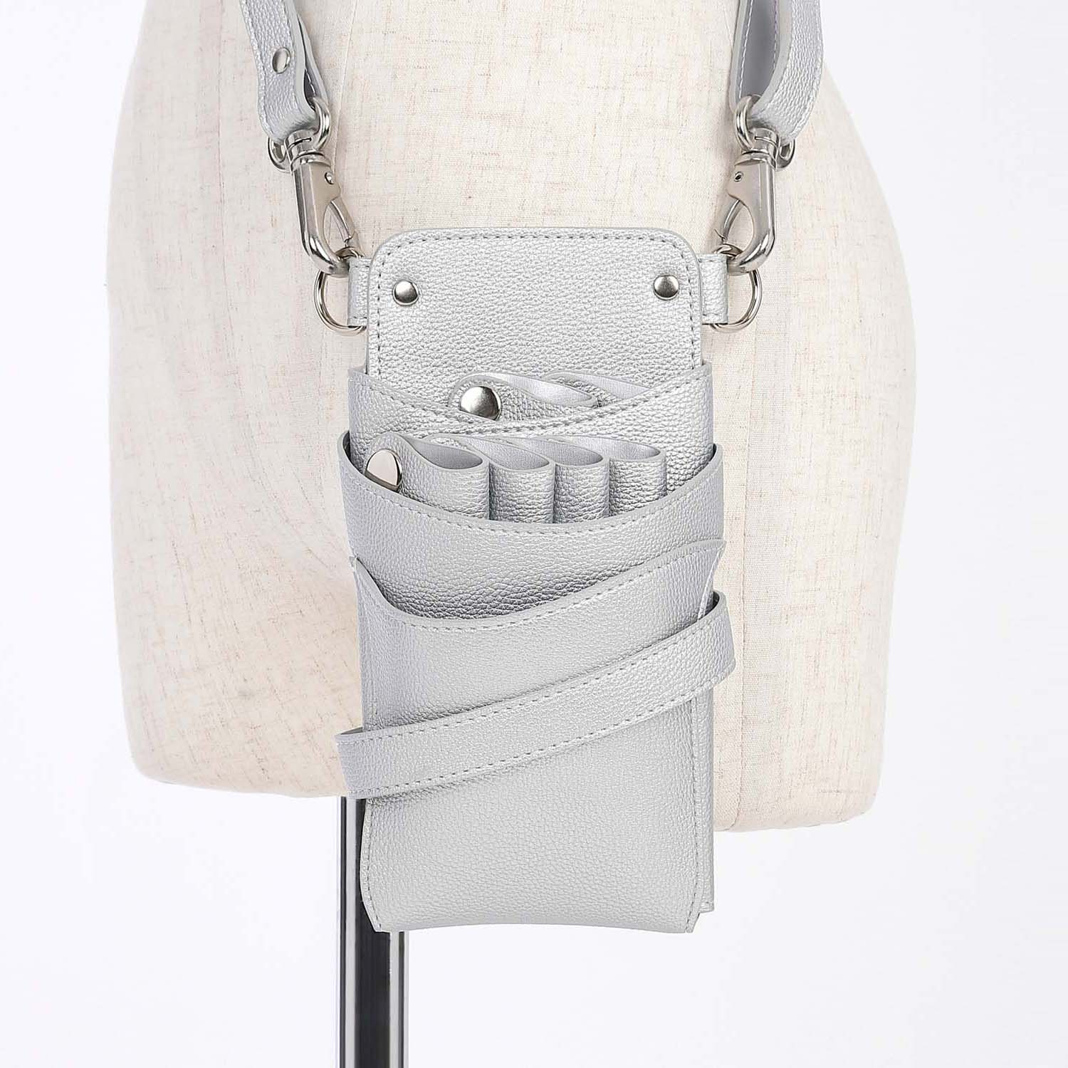 DEEDS シザーケース 美容師 シエーナ no.404 シルバー（シボ加工） 4