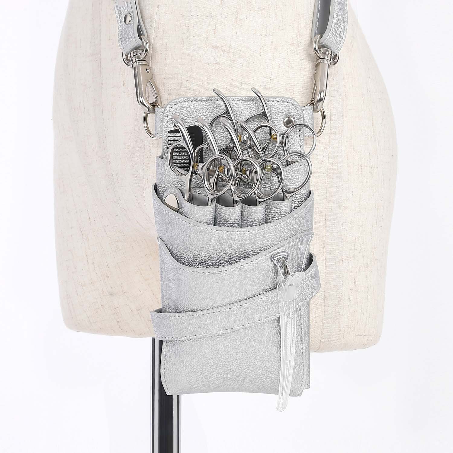 DEEDS シザーケース 美容師 シエーナ no.404 シルバー（シボ加工） 4