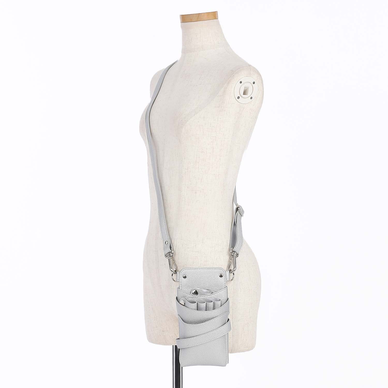 DEEDS シザーケース 美容師 シエーナ no.404 シルバー（シボ加工） 4