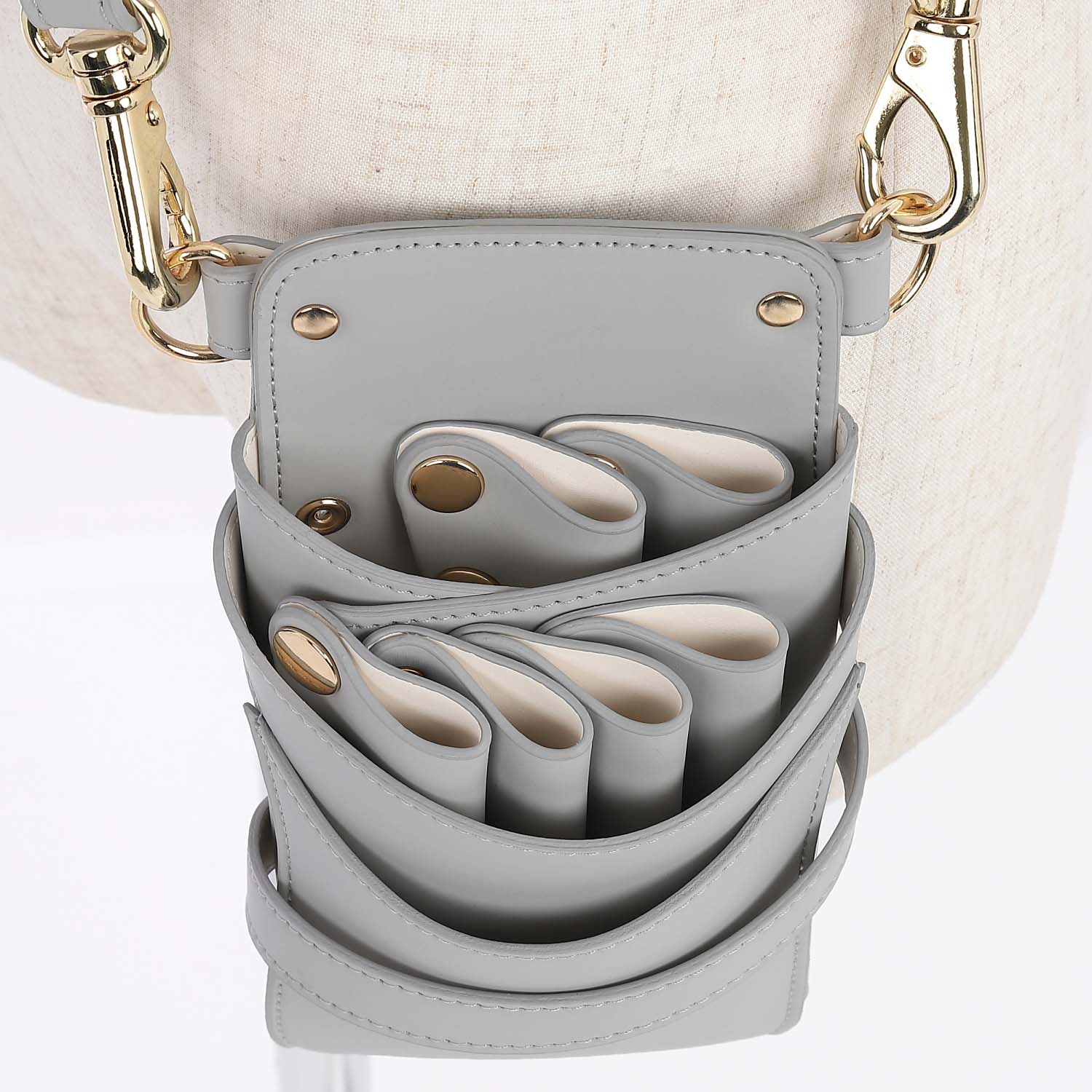 DEEDS シザーケース LuxuryStyle シエーナ チェーン付き ライトグレー