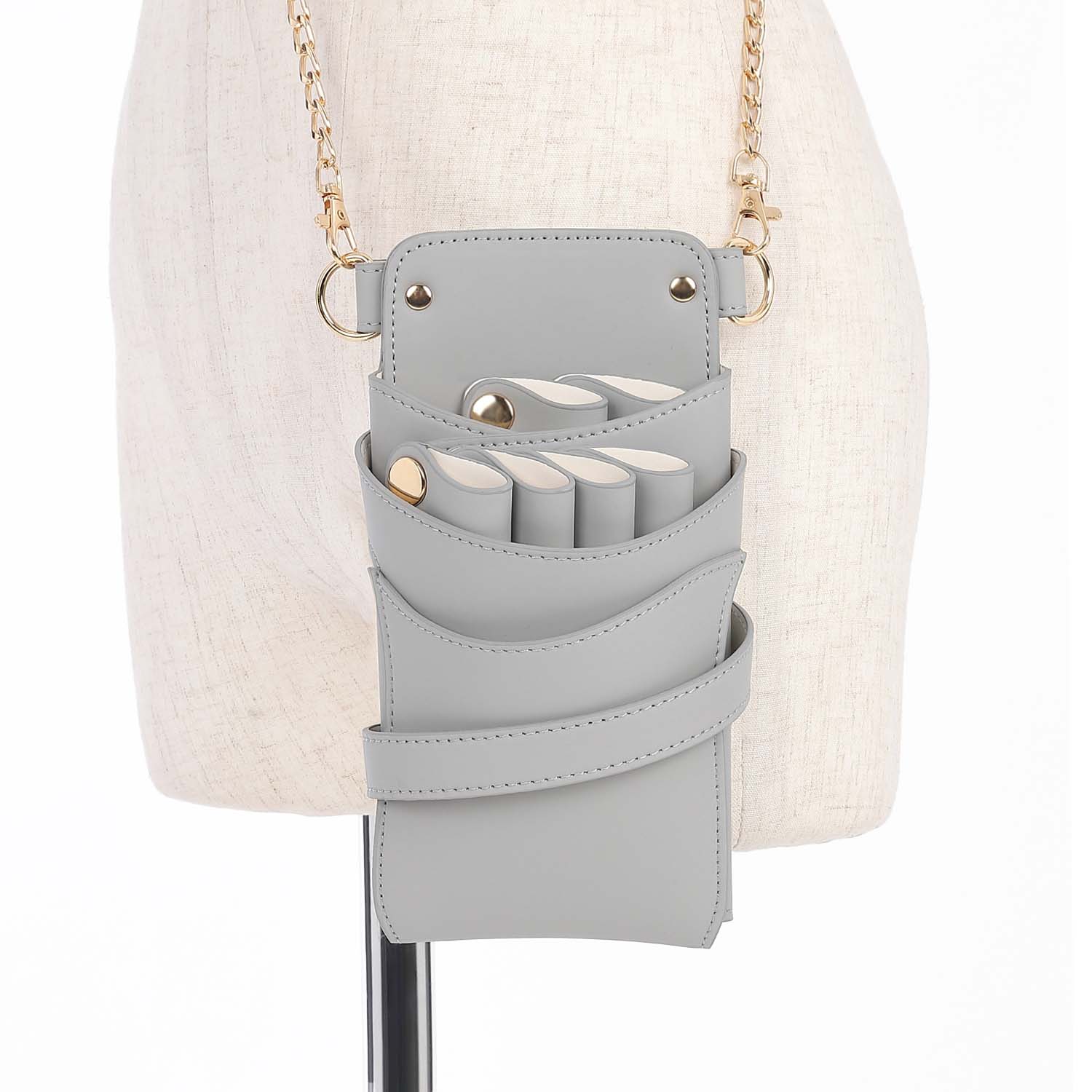 DEEDS シザーケース LuxuryStyle シエーナ チェーン付き ライトグレー