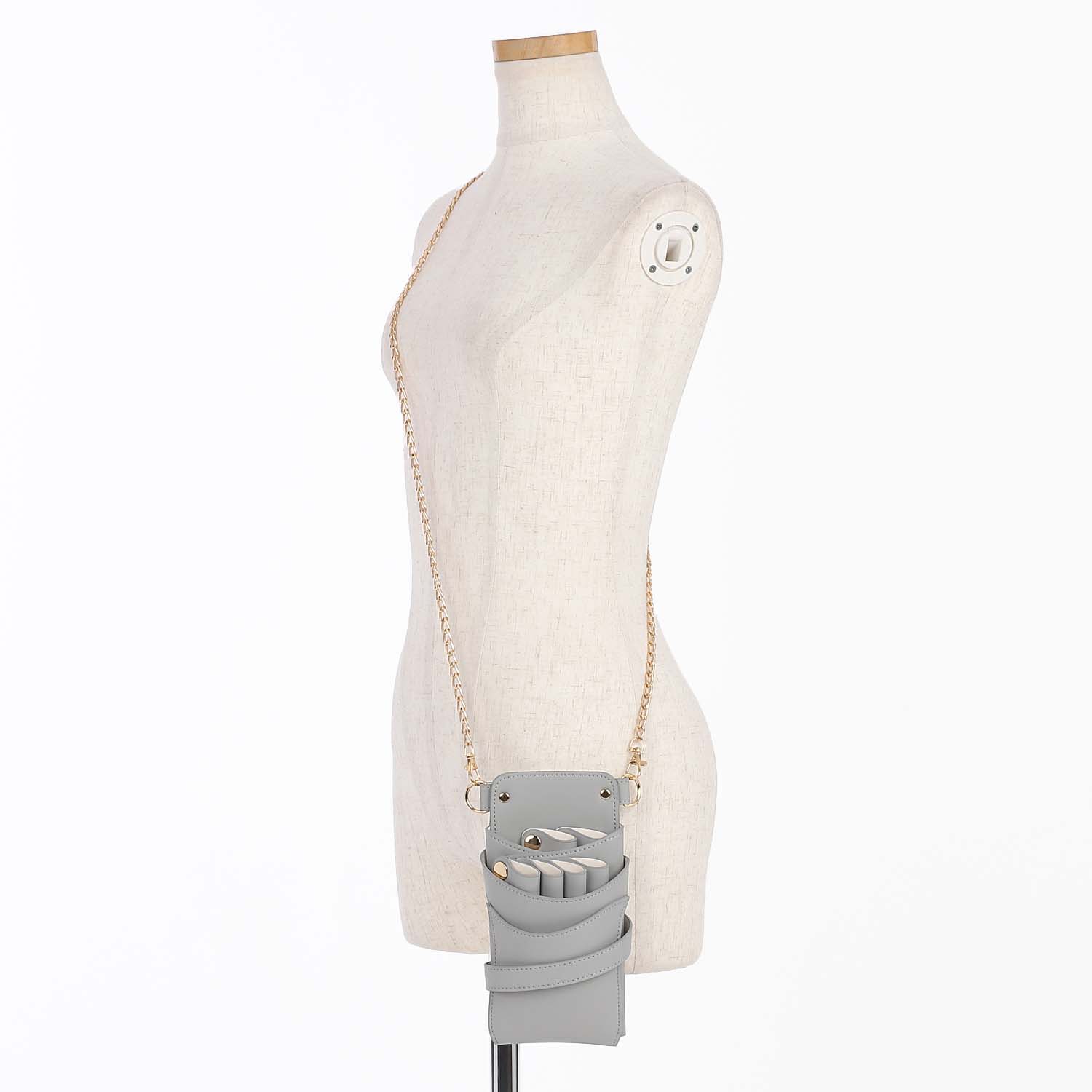 DEEDS シザーケース LuxuryStyle シエーナ チェーン付き ライトグレー