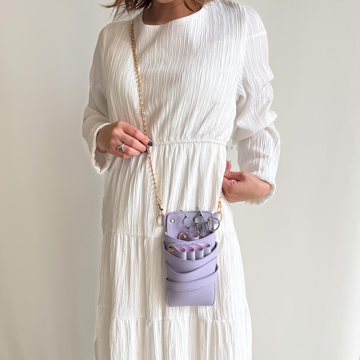 DEEDS シザーケース 美容師 Luxury Style シエーナ チェーン付き