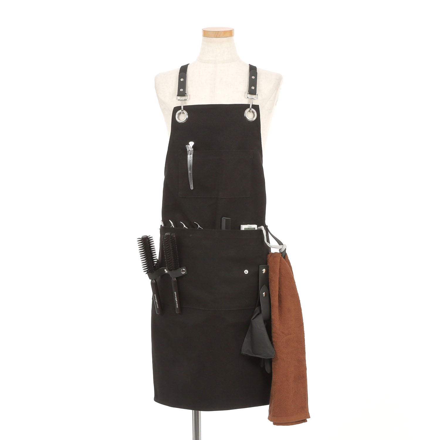 DEEDS エプロン 美容師 シザーホルダー付きエプロン コーデュラ 4丁