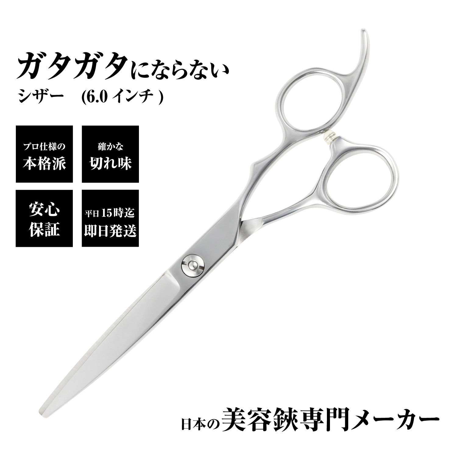 送料無料 美容師 散髪 はさみ シザー 日本の鋏専門メーカー サクサク切れる鋏 DEEDS DP-02 シザー 6.0インチ