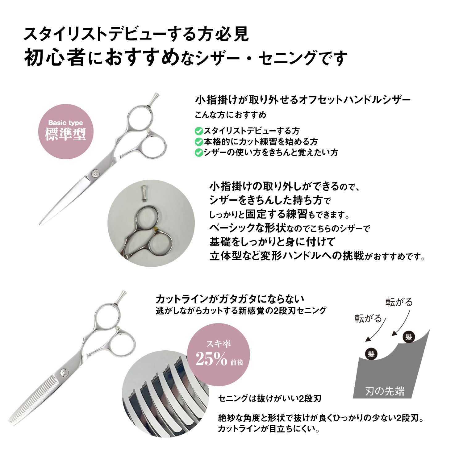 DEEDS プロ用 美容師 GMZ シザー セニング セット (5.5 6.0インチ 25