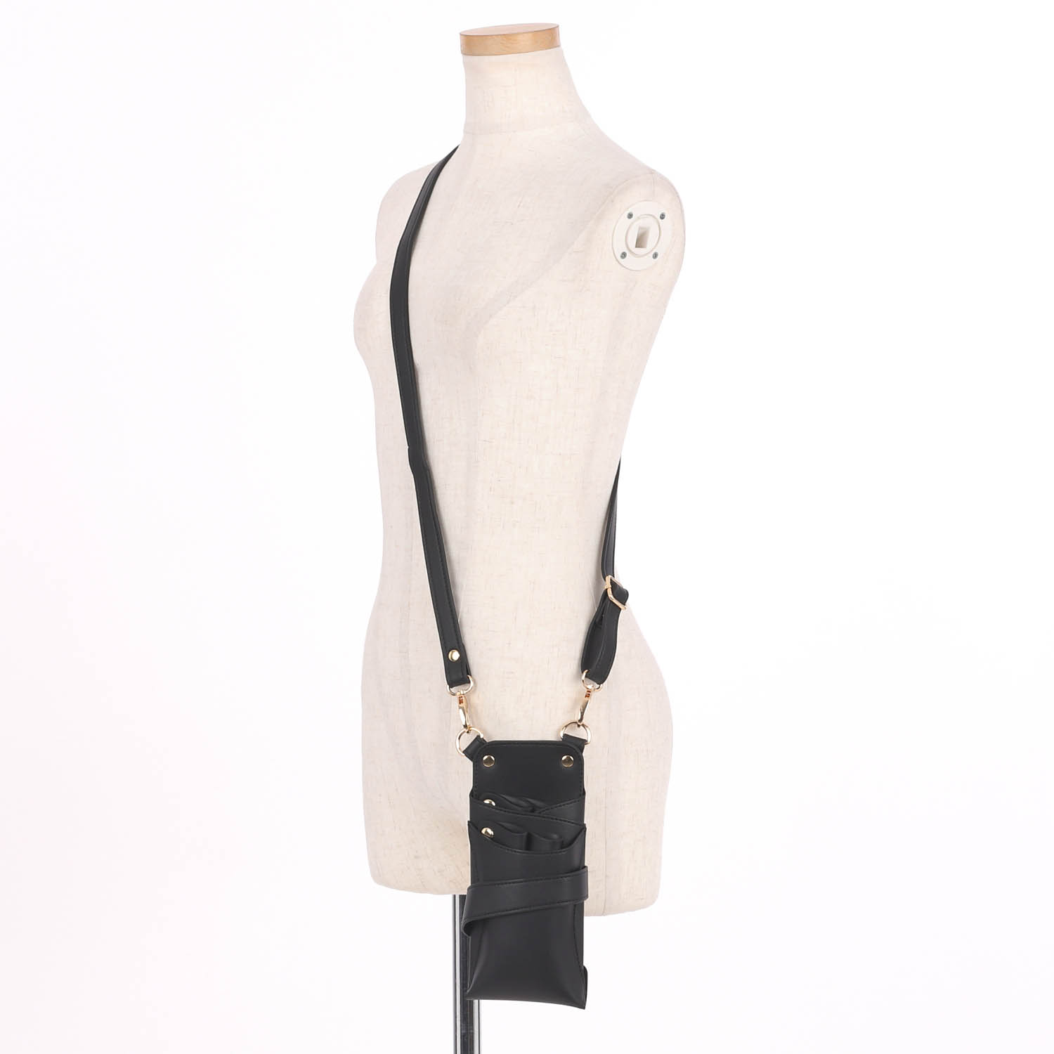 dp シザーケース 美容師 オルビア no.006 ブラック ゴールド金具 0〜5