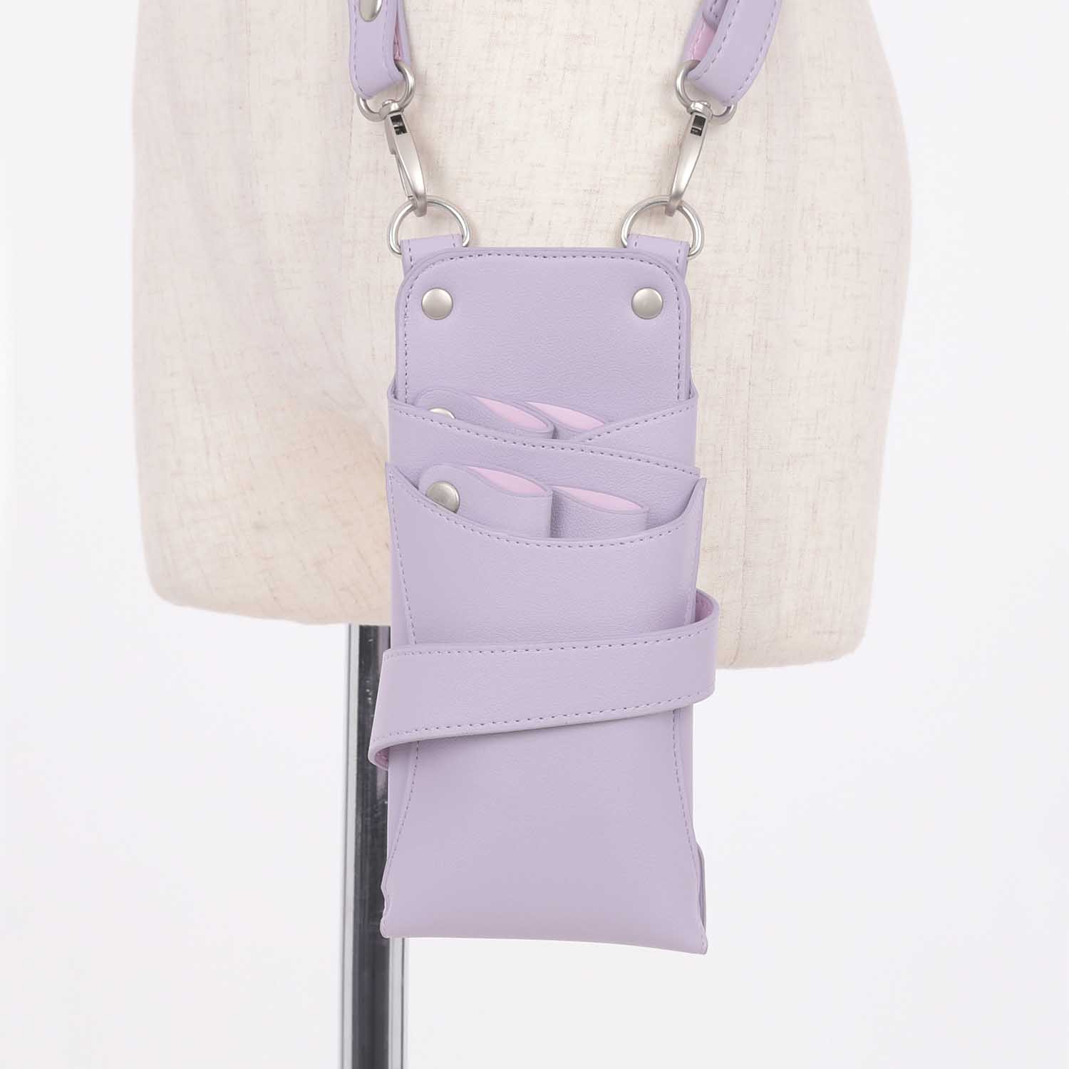 牛革シザーケース　パープル 牛革シザーケース パープル