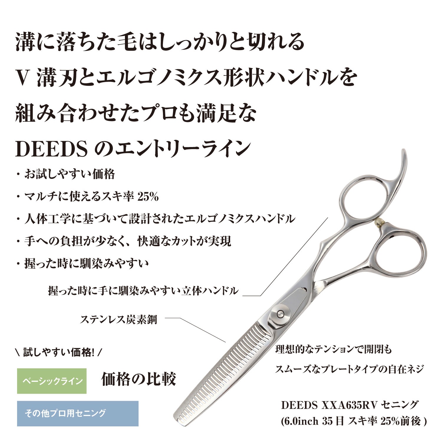 DEEDS プロ用 美容師 XXA シザー セニング セット スキ率25%前後