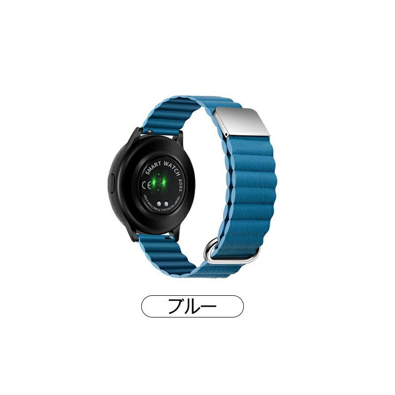 Galaxy Watch バンド 20 22mm レザー マグネット 男女兼用 サムスン