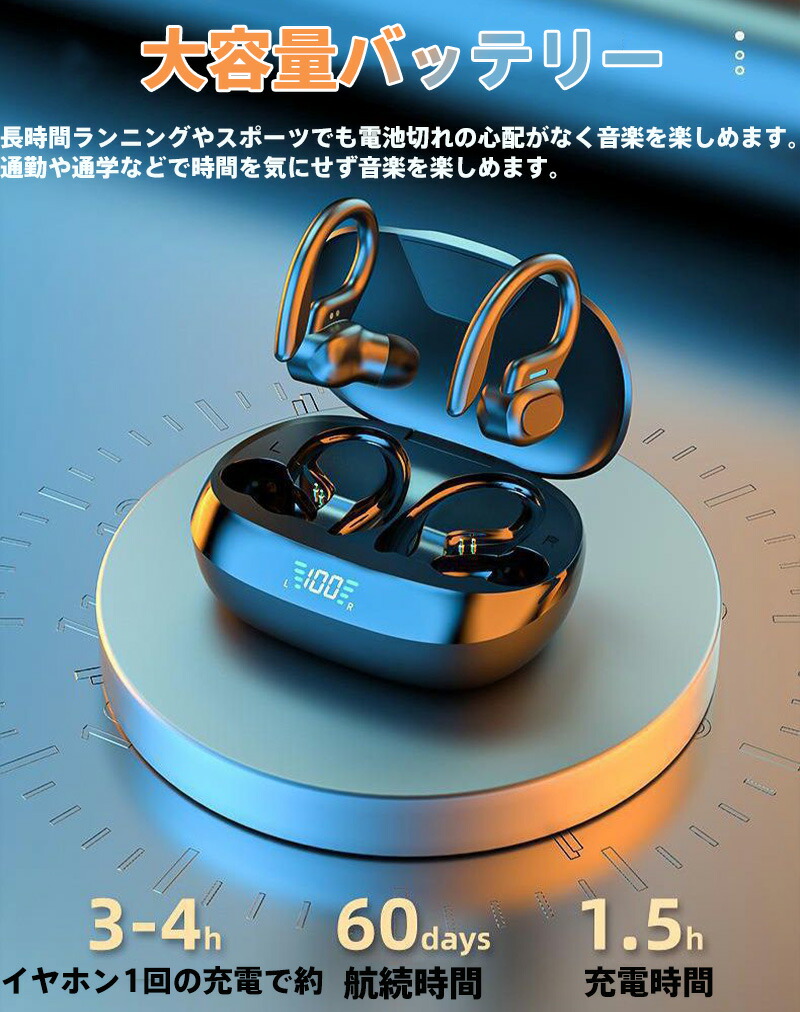 2025 新世代 Bluetooth5.3】スポーツ用完全ワイヤレスBluetooth