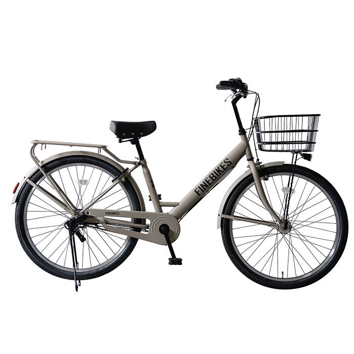 内装3段変速 26インチ ベース ファインバイクス BASE 街乗り シティ車 自転車 通勤通学 お買い物 両立スタンド Dプラス オリジナル マットグレーベージュ | ブランド登録なし | 07