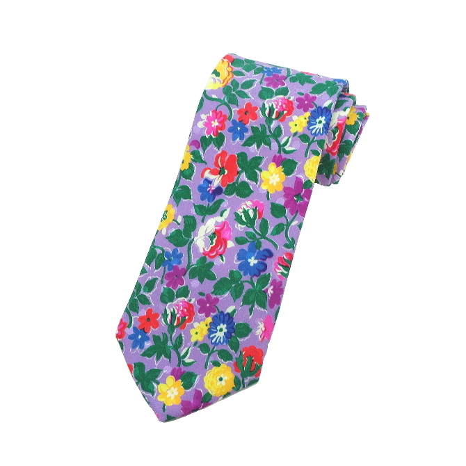 高身長 首が太い方におすすめ！長い ネクタイ ロングタイ 花柄 フラワー イタリア製生地 結婚式 パーティー 衣装 プレゼント 日本製 |  | 02