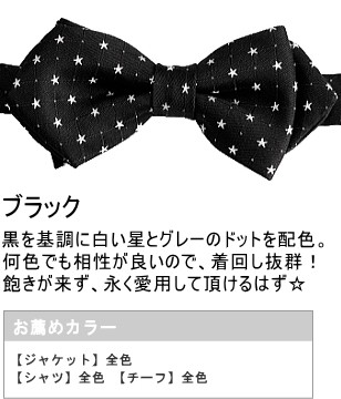 蝶ネクタイ 星柄 小 メンズ