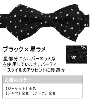 蝶ネクタイ 星柄 小 メンズ