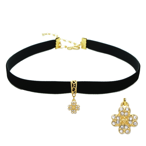 チョーカー 黒 ベロア ベルベット リボン チャーム付 メンズ レディース キッズ 細い 0.9cm幅 長さサイズ ベロア 日本製 メール便 dplus arts |  | 16