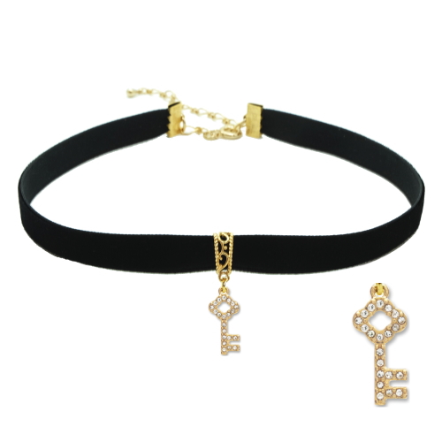 チョーカー 黒 ベロア ベルベット リボン チャーム付 メンズ レディース キッズ 細い 0.9cm幅 長さサイズ ベロア 日本製 メール便 dplus arts |  | 14