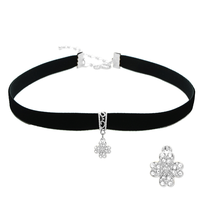 チョーカー 黒 ベロア ベルベット リボン チャーム付 メンズ レディース キッズ 細い 0.9cm幅 長さサイズ ベロア 日本製 メール便 dplus arts |  | 15