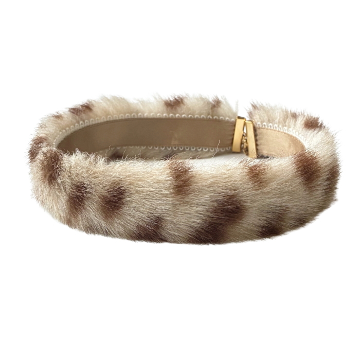 ヒョウ柄 チョーカー ベージュ