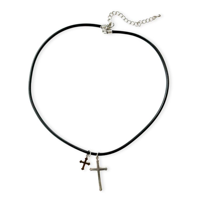 ネックレス 十字架 チョーカー 黒 ブラック