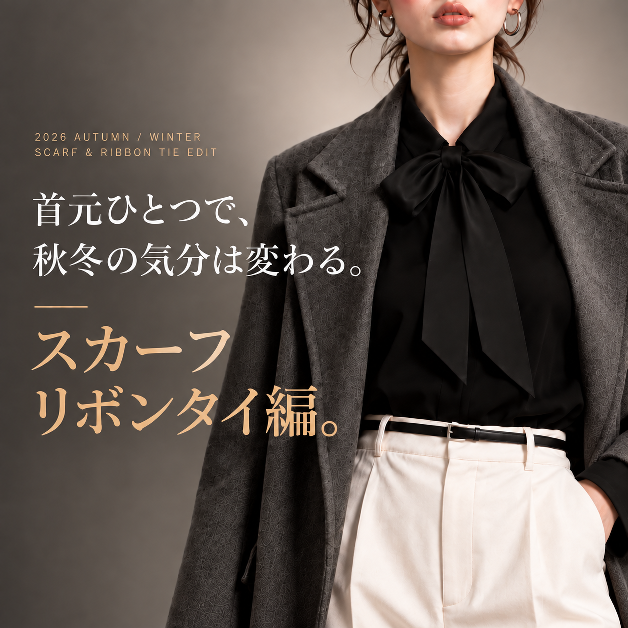 首元ひとつで秋冬気分は変わる スカーフ・リボンタイ編